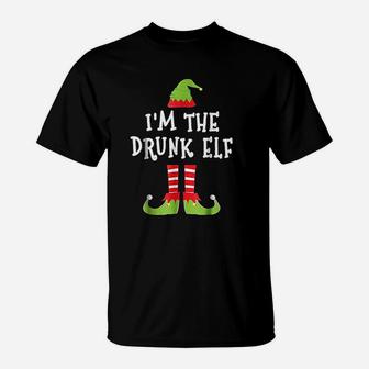 I Am The Drunk Elf Matching Family Elf Christmas T-Shirt - Seseable