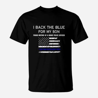 I Back The Blue For My Son Thin Blue Line T-Shirt - Seseable
