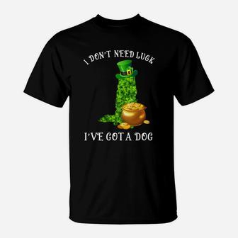I Do Not Need Luck I Have Got A Husky Shamrock St Patricks Day Dog Lovers T-Shirt - Seseable
