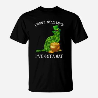 I Do Not Need Luck I Have Got A Korat Shamrock St Patricks Day Cat Lovers T-Shirt - Seseable