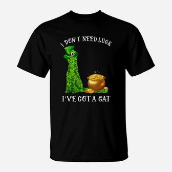 I Do Not Need Luck I Have Got A Laperm Shamrock St Patricks Day Cat Lovers T-Shirt - Seseable