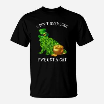 I Do Not Need Luck I Have Got A Selkirk Rex Shamrock St Patricks Day Cat Lovers T-Shirt - Seseable