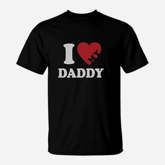 I Heart Love My Daddy Boy Girl Gift For Father Kids T-Shirt - Seseable