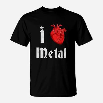 I Heart Metal Funny Shirts T-Shirt - Seseable