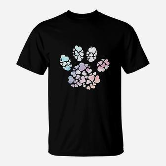 I Love Dogs Paw Print Cute Dogs T-Shirt - Seseable