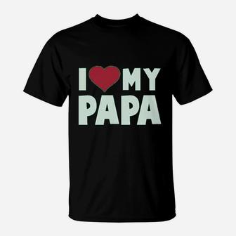 I Love Heart My Papa Childrens Fathers Day T-Shirt - Seseable