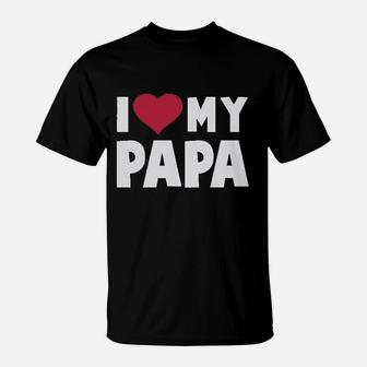 I Love Heart My Papa Childrens Fathers Day T-Shirt - Seseable