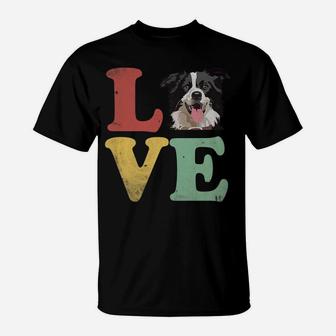 I Love My Border Collie Gifts For Dog Lovers T-Shirt - Seseable