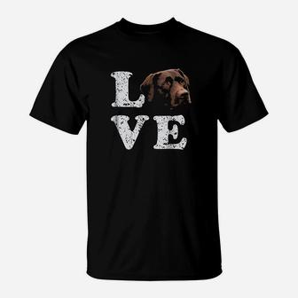 I Love My Chocolate Lab Labrador Retriever Dog T-Shirt - Seseable
