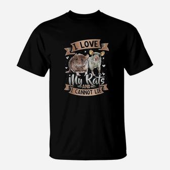 I Love My Rats I Cannot Lie Rat Mom Dad Heart Cute Rodent T-Shirt - Seseable