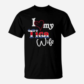I Love My Tica Wife Diseno Artístico Costa Rica T-Shirt - Seseable