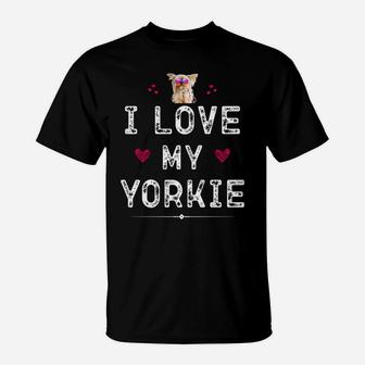 I Love My Yorkie Yorkshire Terrier Dog T-Shirt - Seseable