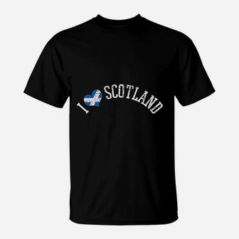 I Love Scotland Vintage Scottish Souvenirs T-Shirt - Seseable