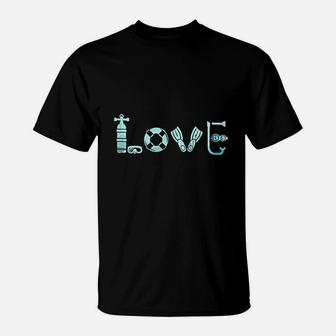 I Love Scuba Diving Ocean Freediving Sea Apnea Dive Sea T-Shirt - Seseable