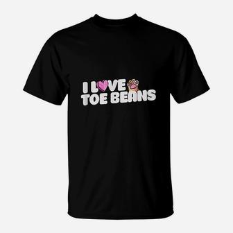 I Love Toe Beans Funny Cat People Gifts T-Shirt - Seseable