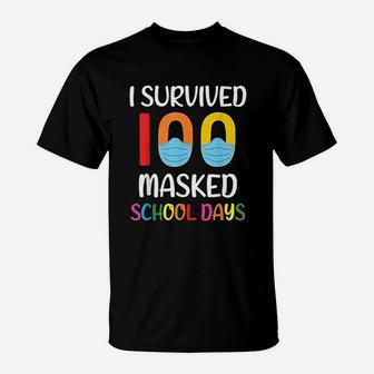 I Survived 100 School Days Gift For Teacher Student T-Shirt - Seseable