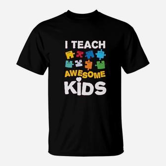 I Teach Awesome Kids Teachers Day T-Shirt - Seseable