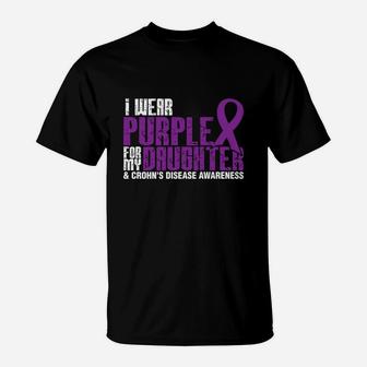 I Wear Purple For My Daughter And Crohns Disease T-Shirt - Seseable