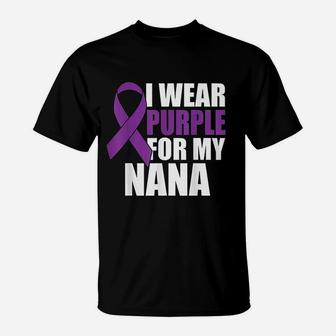 I Wear Purple For My Nana Pancreatic Awareness T-Shirt - Seseable