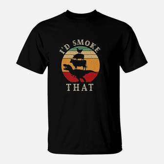 I Would Smok That Funny Bbq Vintage Meat Smoker Grill Gift T-Shirt - Seseable