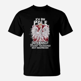 Ich bin Pole Adler T-Shirt, Unausprechlicher Nachname Stolz Tee - Seseable