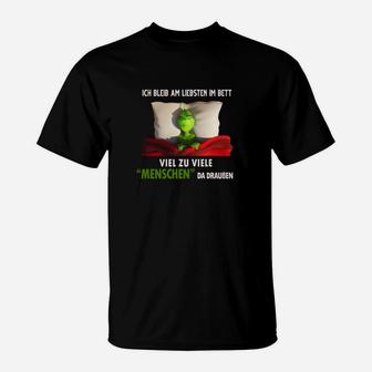 Ich Bleibe Gerne Im Bett Gr1Nch T-Shirt - Seseable