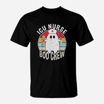 Icu Nurse Boo Crew Ghost Funny Retro Nursing Halloween T-Shirt - Seseable