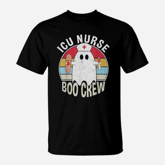 Icu Nurse Boo Crew Ghost Funny Retro Nursing Halloween T-Shirt - Seseable