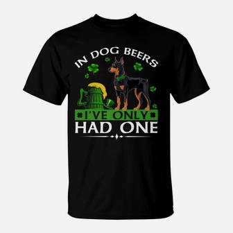 In Dog Beers Funny Doberman St Patricks Day T-Shirt - Seseable