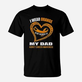 In My Memory Of My Dad Kidney Canker Awareness T-Shirt - Seseable