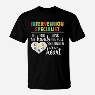 Intervention Specialist Cute Heart Teacher Gift T-Shirt - Seseable
