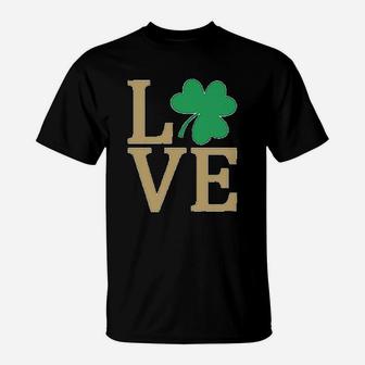 Irish Clover Love St Patrick's Day Cute Irish T-Shirt - Seseable
