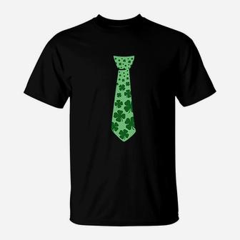 Irish Clover Tie St Patricks Day Shamrock Cool Kids T-Shirt - Seseable