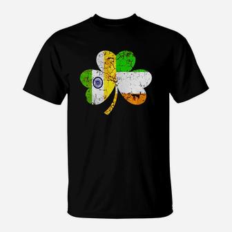 Irish Indian Flag Ireland Shamrock St Patricks Day T-shirt T-Shirt - Seseable