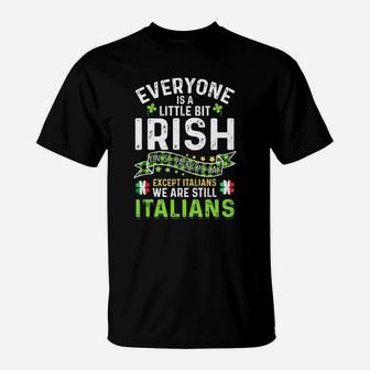 Irish Italian St Patricks Day Shamrock Italian Flag Gift T-Shirt - Seseable