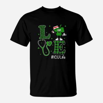 Irish Nurse St Patricks Day Love Icu Nurse Life T-Shirt - Seseable