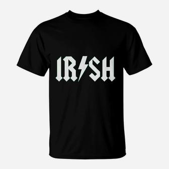 Irish Rockstar Funny Saint Patricks Day Shamrock St Clover Shenanigans T-Shirt - Seseable