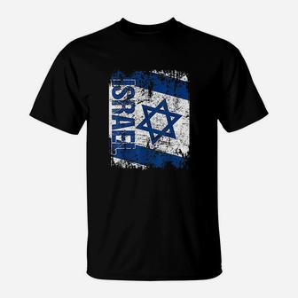 Israel Big Flag Vintage Distressed Israel T-Shirt - Seseable