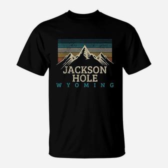 Jackson Hole Wyoming Vintage Mountains T-Shirt - Seseable