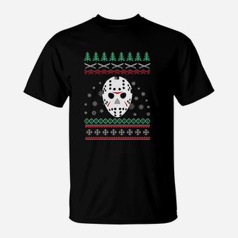 Jason Hockey Ugly Christmas Holiday Festive T-Shirt - Seseable