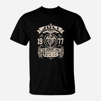 Juli 1977 Legenden T-Shirt, Vintage Design für Herren - Seseable