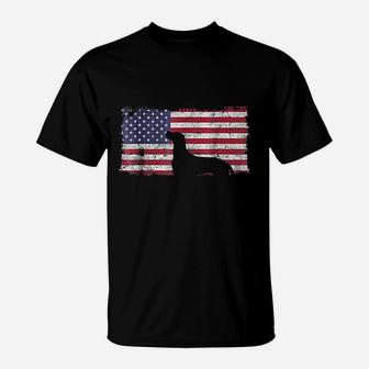 July Vizsla Dog American Flags T-Shirt - Seseable