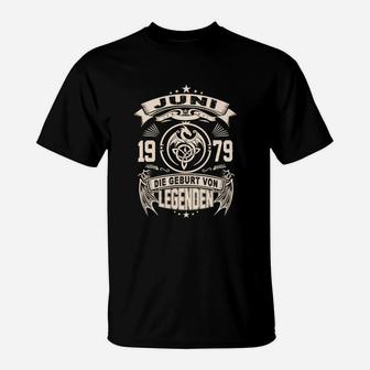 Juni 1979 Legenden Vintage Geburtstag T-Shirt, Retro Design - Seseable