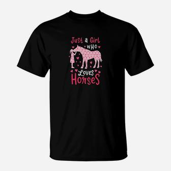 Just A Girl Who Loves Horses Cute Horse Lover Gift T-Shirt - Seseable