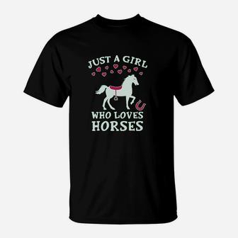 Just A Girl Who Loves Horses Horse Lover Gift T-Shirt - Seseable