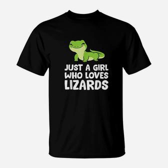 Just A Girl Who Loves Lizards Reptile Lizard Mom T-Shirt - Seseable