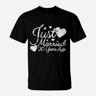 Just Married 20 Years Ago 20th Anniversary Couple T-Shirt - Seseable