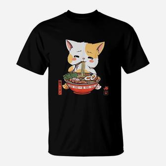 Kawaii Ramen Cute Ramen Cat Japanese Noodle Funny Anime T-Shirt - Seseable