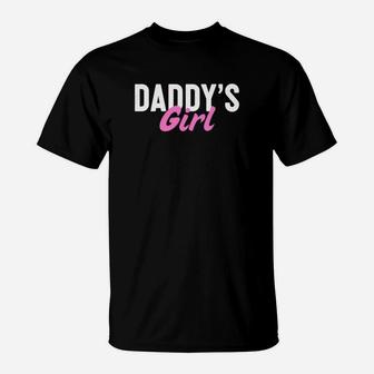 Kids Daddys Girl Pink Text Kids Fathers Day Premium T-Shirt - Seseable