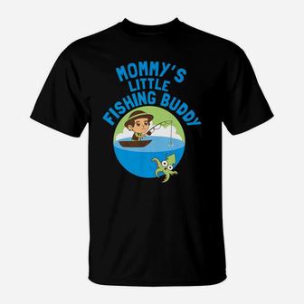 Kids Fishing Buddy Boys Mommys Little Fishing Buddy T-Shirt - Seseable
